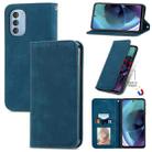 For Motorola Moto G51 Retro Skin Feel Magnetic Horizontal Flip Leather Phone Case(Blue) - 1