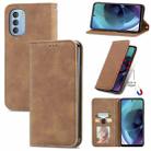 For Motorola Moto G51 Retro Skin Feel Magnetic Horizontal Flip Leather Phone Case(Brown) - 1