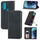 For Motorola Moto G71 5G Retro Skin Feel Magnetic Horizontal Flip Leather Phone Case(Black) - 1