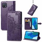 For OPPO A16K Mandala Flower Embossed Flip Leather Phone Case(Purple) - 1