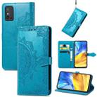 For Honor X10 Max 5G Mandala Flower Embossed Flip Leather Phone Case(Blue) - 1