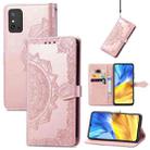 For Honor X10 Max 5G Mandala Flower Embossed Flip Leather Phone Case(Rose Gold) - 1