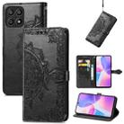 For Honor X30i Mandala Flower Embossed Flip Leather Phone Case(Black) - 1