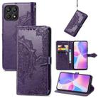 For Honor X30i Mandala Flower Embossed Flip Leather Phone Case(Purple) - 1