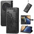 For Honor Magic3 Pro Mandala Flower Embossed Flip Leather Phone Case(Black) - 1