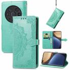 For Honor Magic3 Pro Mandala Flower Embossed Flip Leather Phone Case(Green) - 1