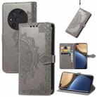 For Honor Magic3 Mandala Flower Embossed Flip Leather Phone Case(Grey) - 1