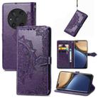 For Honor Magic3 Mandala Flower Embossed Flip Leather Phone Case(Purple) - 1