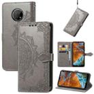 For Nokia G300 Mandala Flower Embossed Flip Leather Phone Case(Grey) - 1