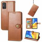 For Honor X10 Max 5G Solid Color Leather Buckle Phone Case(Brown) - 1