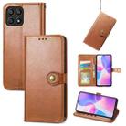 For Honor X30i Solid Color Leather Buckle Phone Case(Brown) - 1
