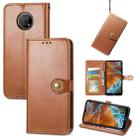 For Nokia G300 Solid Color Leather Buckle Phone Case(Brown) - 1