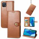 For OPPO A16K Solid Color Leather Buckle Phone Case(Brown) - 1