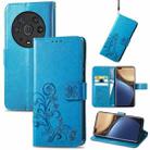 For Honor Magic3 Pro Four-leaf Clasp Embossed Buckle Leather Phone Case(Blue) - 1