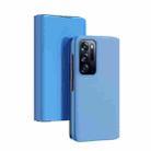 For OPPO Find N Plated Mirror Folding Flip Leather Phone Case with Holder(Blue) - 1