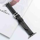 Microfiber Leather Pin Buckle Watch Band For Apple Watch Series 8&7 41mm / SE 2&6&SE&5&4 40mm / 3&2&1 38mm(Black) - 1