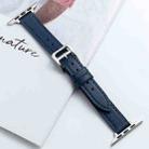 Microfiber Leather Pin Buckle Watch Band For Apple Watch Series 8&7 41mm / SE 2&6&SE&5&4 40mm / 3&2&1 38mm(Dark Blue) - 1