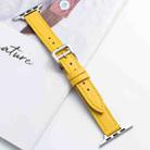 Microfiber Leather Pin Buckle Watch Band For Apple Watch Series 9&8&7 41mm / SE 3&SE 2&6&SE&5&4 40mm / 3&2&1 38mm(Yellow) - 1