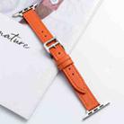 Microfiber Leather Pin Buckle Watch Band For Apple Watch Ultra 49mm&Watch Ultra 2 49mm / Series 9&8&7 45mm / SE 3&SE 2&6&SE&5&4 44mm / 3&2&1 42mm(Orange) - 1