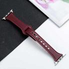 Microfiber Leather Watch Band For Apple Watch Series  7 41mm / 6&SE&5&4 40mm / 3&2&1 38mm(Wine Red) - 1