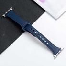 Microfiber Leather Watch Band For Apple Watch Ultra 49mm&Watch Ultra 2 49mm / Series 9&8&7 45mm / SE 3&SE 2&6&SE&5&4 44mm / 3&2&1 42mm(Dark Blue) - 1