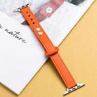 Microfiber Leather Double Buckle Watch Band for Apple Watch Series 8&7 41mm / SE 2&6&SE&5&4 40mm / 3&2&1 38mm (Orange) - 1