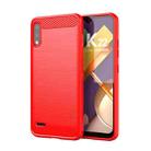 For LG K22 / K22 Plus MOFI Gentleness Brushed Carbon Fiber Soft TPU Case(Red) - 1