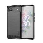 For Google Pixel 6A MOFI Gentleness Brushed Carbon Fiber Soft TPU Case(Black) - 1