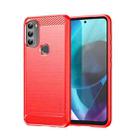 For Motorola Moto G71 5G MOFI Gentleness Brushed Carbon Fiber Soft TPU Case(Red) - 1