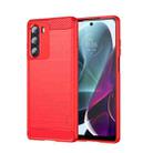 For Motorola Moto G200 5G / Edge S30 MOFI Gentleness Brushed Carbon Fiber Soft TPU Case(Red) - 1