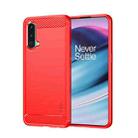 For OnePlus Nord CE 5G MOFI Gentleness Brushed Carbon Fiber Soft TPU Case(Red) - 1