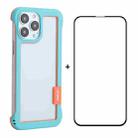 For iPhone 13 Pro Max ENKAY Frameless Hollow PC Case + Glass Film (Blue) - 1