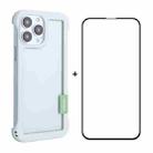 For iPhone 13 Pro Max ENKAY Frameless Hollow PC Case + Glass Film (White) - 1