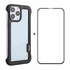 For iPhone 13 Pro ENKAY Frameless Hollow PC Case + Glass Film (Black) - 1