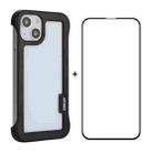 For iPhone 13 ENKAY Frameless Hollow PC Case + Glass Film(Black) - 1