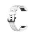 For Garmin Fenix 7S Pure Color Silicone Watch Band(White) - 1