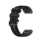 For Garmin Fenix 7S Pure Color Silicone Watch Band(Black) - 1