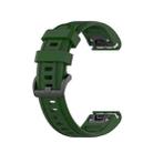 For Garmin Fenix 7S Pure Color Silicone Watch Band(Amy Green) - 1