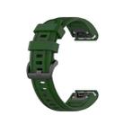 For Garmin Fenix 6S Pure Color Silicone Watch Band(Amy Green) - 1