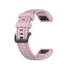 For Garmin Fenix 6S Pure Color Silicone Watch Band(Rose Pink) - 1