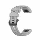 For Garmin Fenix 6S Pro Pure Color Silicone Watch Band(Gray) - 1