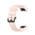 For Garmin Fenix 6S Pro Pure Color Silicone Watch Band(Pink) - 1