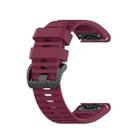 For Garmin Fenix 7X 26mm Silicone Watch Band(Burgundy) - 1