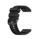 For Garmin Fenix 3 26mm Silicone Watch Band(Black) - 1