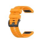 For Garmin Fenix 3 26mm Silicone Watch Band(Yellow) - 1