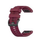 For Garmin Fenix 3 26mm Silicone Watch Band(Burgundy) - 1