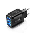 F002 5.1A QC3. 0 USB + 2 x USB 2. 0 Multi Port Fast Charger, EU Plug(Black) - 1