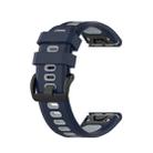 For Garmin Fenix 7X 26mm Two-color Silicone Jack Watch Band(Blue Gray) - 1