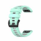 For Garmin Fenix 7X 26mm Two-color Silicone Jack Watch Band(Green Gray) - 1