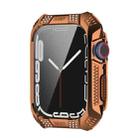For Apple Watch Series 8 / 7 45mm Armor Diamond PC Toughened Film Integrated Protective Case(Rose gold) - 1